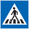 Verkehrszeichen Fußgängerüberweg rechts, Aluminium RA0, reflektierend, 600x600mm