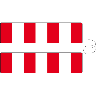 Verkehrszeichen Höhenleitmal, doppelseitig, zum Abhängen, Aluminium RA1, reflektierend, 800x100mm-Beschreibung lesen