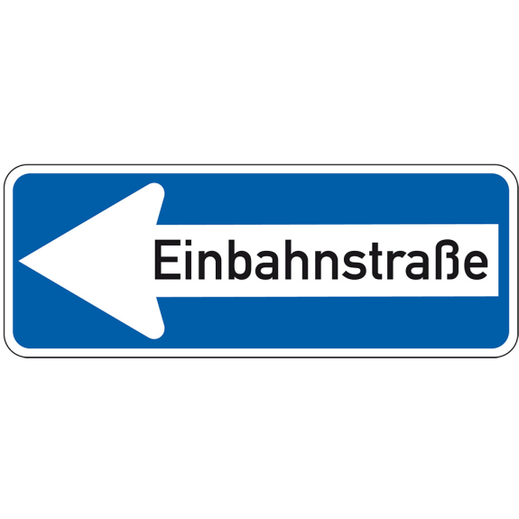 Verkehrszeichen Einbahnstraße, links, Nr.220-10, Aluminium RA0, reflektierend, 800x300mm, DIN 67520-Beschreibung lesen