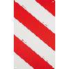 Warntafel Typ B1, für Land- und Forstwirtschaft, rot/weiß schraffiert, Aluminium, retroreflektierend RA1, 564x282mm