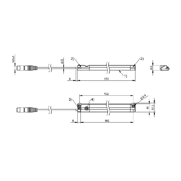 Système de mesure de position magnétique 160mm, 0-10V/4-20mA, IO-Link - BMP 01-EL1PP21A-0160-00-P00,5-S75 (BMP000A)-Lire la description