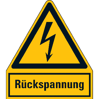 Warn-Kombischild Rückspannung, Kunststoff, 100x120mm, ASR A1.3, DIN EN ISO 7010 W012-Beschreibung lesen