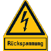 Warn-Kombischild Rückspannung, Kunststoff, 100x120mm, ASR A1.3, DIN EN ISO 7010 W012