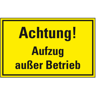 Warnschild Aufzug außer Betrieb, Magnetfolie, 120x200mm-Beschreibung lesen