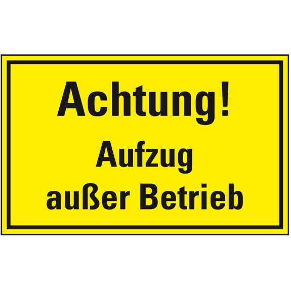 Warnschild Aufzug außer Betrieb, Magnetfolie, 120x200mm-Beschreibung lesen