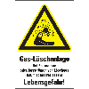 Warn-Kombischild CO2-Löschanlage, Folie, selbstklebend, 200x300mm, DIN EN ISO 7010 W041