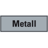 Hinweisschild Metall, grau/schwarz, Folie, selbstklebend, 297x105mm