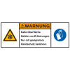 Produktsicherheitsschild Warnung-Kalte Oberfläche, RoHS konform, Folie, 200x75mm, ISO 3864-2