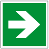 Rettungszeichen Richtungspfeil gerade, Folie, selbstklebend, 150x150mm, ASR A1.3, DIN EN ISO 3864