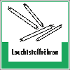Abfallkennzeichen Leuchtstoffröhren, mit Symbol und Text, Kunststoff, 200x200mm
