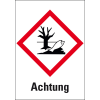 Gefahrensymbol Umwelt GHS 09, Achtung, Folie, 26x18mm, 500/Rolle, GHS-Verordnung