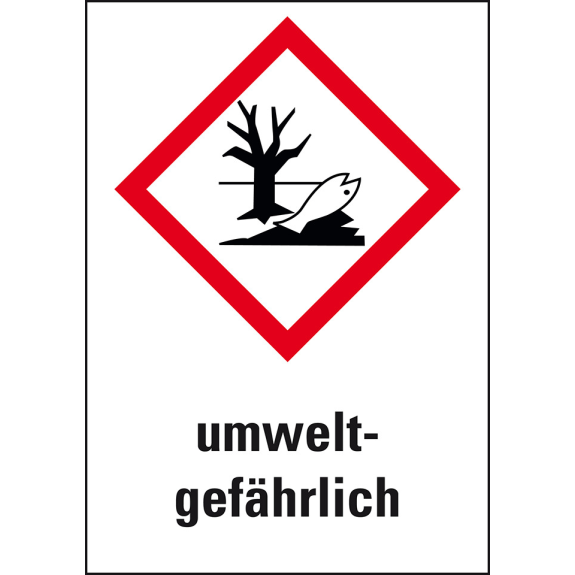 Gefahrensymbol Umwelt GHS 09, umweltgefährlich, Folie, 37x26mm, 12/Bogen, GHS-Verordnung-Beschreibung lesen