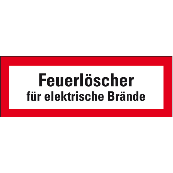Feuerwehrschild Feuerlöscher für elektrische Brände, Kunststoff, 210x74mm, DIN 4066 Feuerwehrschild Feuerlöscher für elektrische Brände, Kunststoff, 210x74mm, DIN 4066-Beschreibung lesen