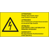 Warn-Kombischild ACHTUNG...ausgesch.Hauptschalter, RoHS konform, 4-spr, Folie, 74x37mm