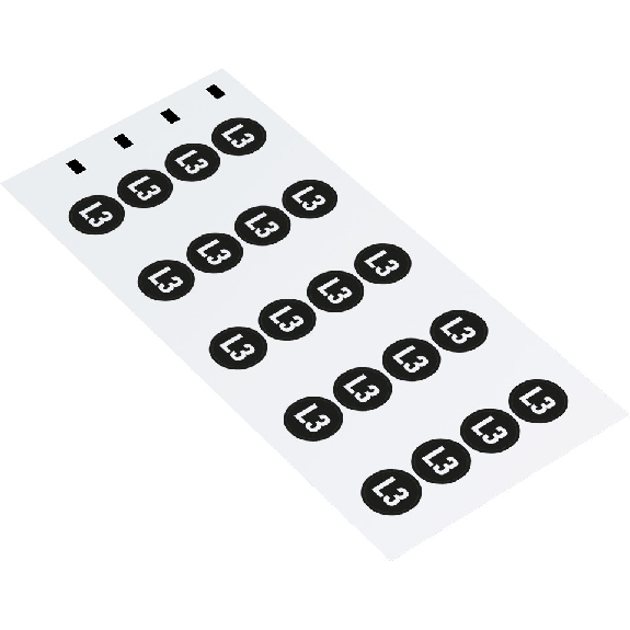 Leiterkennzeichen Wechselstromnetz L3, RoHS konform, Folie, Ø 31,5mm, 6/Bogen, DIN EN 60445 / IEC 60417-Beschreibung lesen