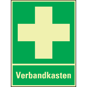 PERMALIGHT power langnachleuchtend Rettungs-Kombischild Verbandkasten, ASR/ISO, Kunststoff, 300x400mm-Beschreibung lesen