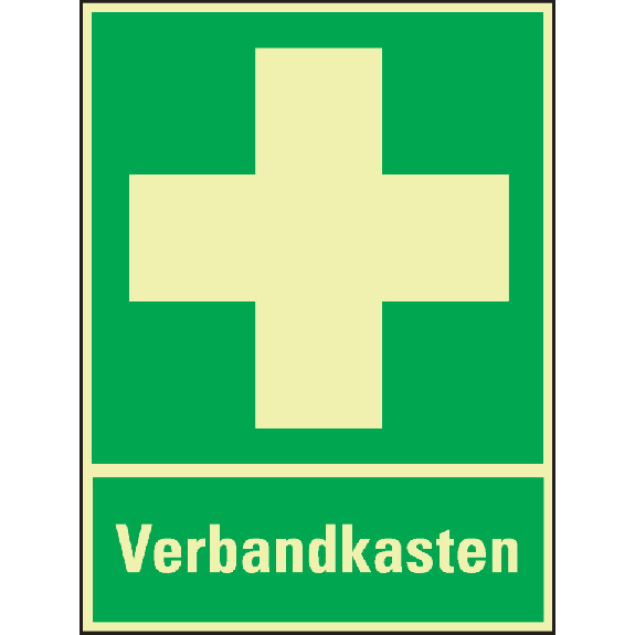 PERMALIGHT power langnachleuchtend Rettungs-Kombischild Verbandkasten, ASR/ISO, Kunststoff, 300x400mm-Beschreibung lesen
