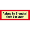 PERMALIGHT power langnachleuchtend Feuerwehrz. Aufzug im Brandfall nicht ben., Aluminium, 210x74mm, DIN 4066