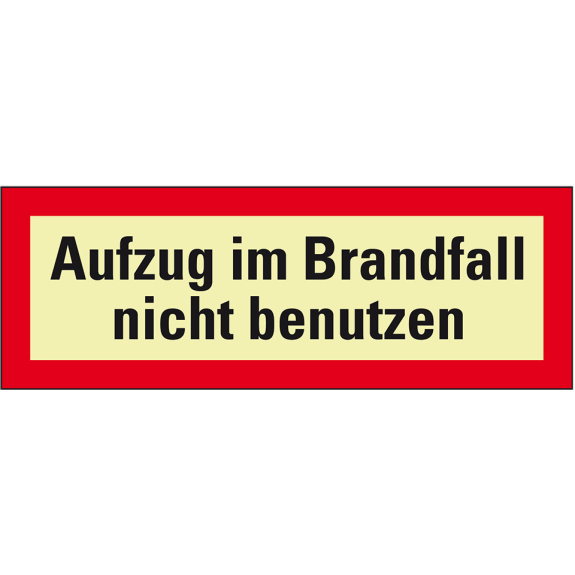 PERMALIGHT power langnachleuchtend Feuerwehrz. Aufzug im Brandfall nicht ben., Aluminium, 210x74mm, DIN 4066-Beschreibung lesen