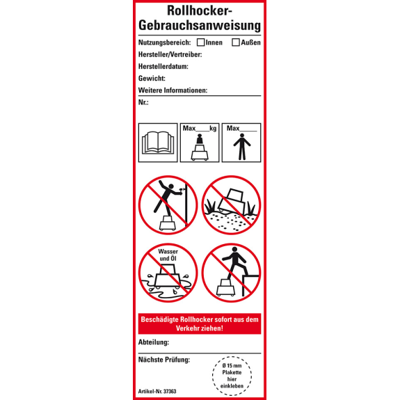 Aufkleber Leiter-Gebrauchsanweisung Rollhocker, Folie, selbstklebend, 50x150mm, 2/Bogen Aufkleber Leiter-Gebrauchsanweisung Rollhocker, Folie, selbstklebend, 50x150mm, 2/Bogen-Beschreibung lesen