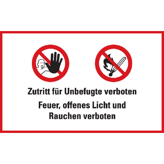 Hinweisschild Zutritt für Unbefugte verboten! Feuer ..., Kunststoff, 200x300mm Hinweisschild Zutritt für Unbefugte verboten! Feuer ..., Kunststoff, 200x300mm-Beschreibung lesen