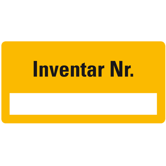 Inventaretikett Inventar-Nr., gelb, Dokumentenfolie, Spezialkleber, 40x20mm, 16/Bogen Inventaretikett Inventar-Nr., gelb, Dokumentenfolie, Spezialkleber, 40x20mm, 16/Bogen-Beschreibung lesen