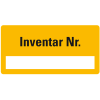 Inventaretikett Inventar-Nr., gelb, Dokumentenfolie, Spezialkleber, 40x20mm, 16/Bogen