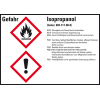 Gefahrstoffetikett Isopropanol, GefStoffV/GHS/CLP, Folie, 105x74mm, 8/Bogen