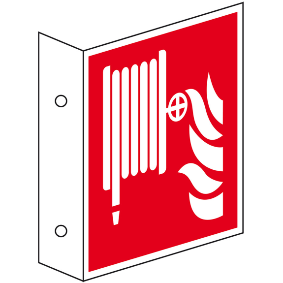 Brandschutz-Fahnenschild Löschschlauch, doppelseitig, Kunststoff, 200x200mm, ASR A1.3, DIN EN ISO 7010 F002 Brandschutz-Fahnenschild Löschschlauch, doppelseitig, Kunststoff, 200x200mm, ASR A1.3, DIN EN ISO 7010 F002-Beschreibung lesen