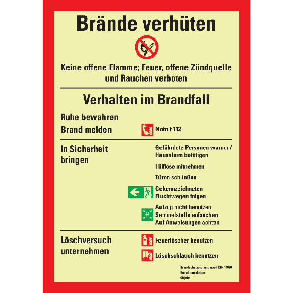 PERMALIGHT power langnachleuchtend Aushang Brände verhüten, DIN 14096, Kunststoff, 210x297mm PERMALIGHT power langnachleuchtend Aushang Brände verhüten, DIN 14096, Kunststoff, 210x297mm-Beschreibung lesen