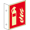 PERMALIGHT power langnachleuchtend Fahnenschild Feuerlöscher, ASR/ISO, Kunststoff, 300x300mm