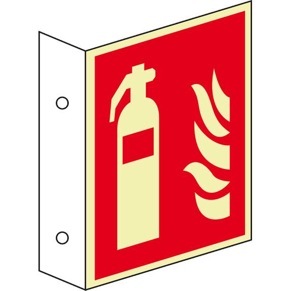 PERMALIGHT power langnachleuchtend Fahnenschild Feuerlöscher, ASR/ISO, Kunststoff, 300x300mm-Beschreibung lesen