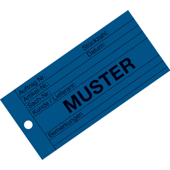 Qualitätsanhänger Muster, blau, Karton, mit Metallöse, 66x140mm, 100/VE-Beschreibung lesen