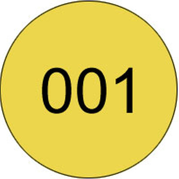 Markierungspunkt, numeriert 001-500, hellgelb, Haftpapier, ablösbar, Ø 25mm, 500/Rolle Markierungspunkt, numeriert 001-500, hellgelb, Haftpapier, ablösbar, Ø 25mm, 500/Rolle-Beschreibung lesen
