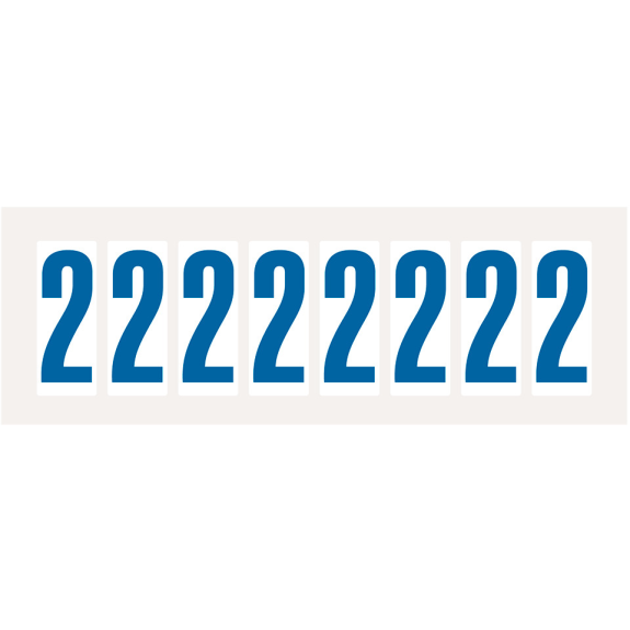 Ziffer 2, weiß/blau, Folie, Schrifthöhe 50mm, 22x57mm, 160 Stück/Packung-Beschreibung lesen