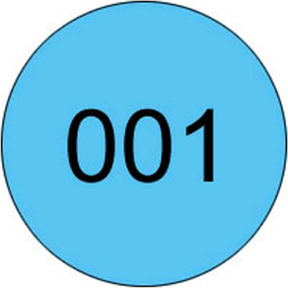 Markierungspunkt, numeriert 001-500, hellblau, Haftpapier, ablösbar, Ø 25mm, 500/Rolle Markierungspunkt, numeriert 001-500, hellblau, Haftpapier, ablösbar, Ø 25mm, 500/Rolle-Beschreibung lesen