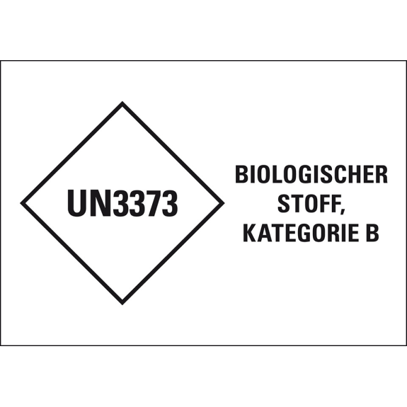Vepackungskennzeichen Ansteckungsgefährliche Stoffe, UN 3373, Folie, selbstklebend, 210x148mm, GGVSEB, ADR-Leggi tutto