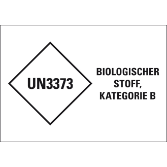 Vepackungskennzeichen Ansteckungsgefährliche Stoffe, UN 3373, Folie, selbstklebend, 210x148mm, GGVSEB, ADR-Beschreibung lesen