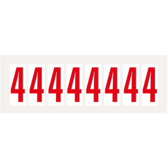 Ziffer 4, weiß/rot, Folie, Schrifthöhe 50mm, 22x57mm, 160 Stück/Packung-Beschreibung lesen