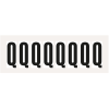 Buchstabe Q, weiß/schwarz, Folie, Schrifthöhe 50mm, 65,0x29,8mm, 10/Bogen