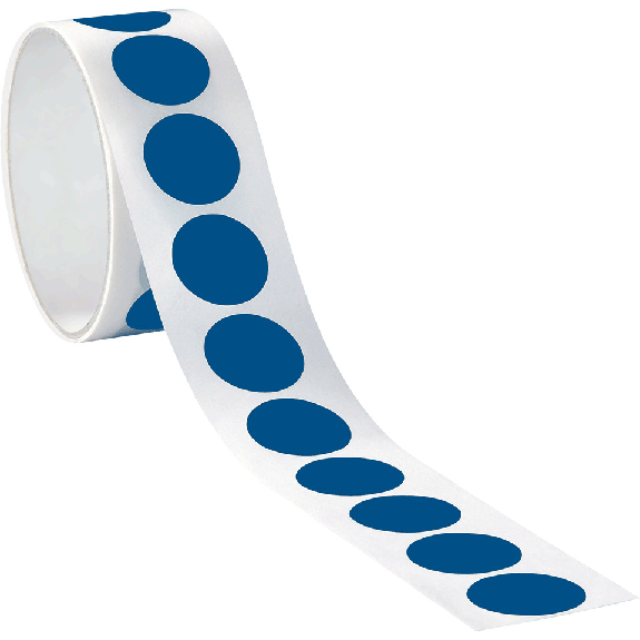 Markierungspunkt, blanko, blau, Folie, selbstklebend, Ø 37mm, 100/Rolle-Beschreibung lesen