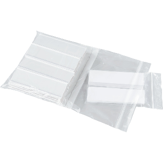 Etikettenhalter, Rückseite weiß, Frontseite transparent, 75x18mm, 100/VE-Beschreibung lesen