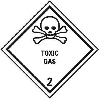 Verpackungskennzeichen Klasse 2.3, Toxic Gas, Folie, seewasserbeständig, 100x100mm, IMDG-Code, GGVSEB, ADR, IATA-Beschreibung lesen