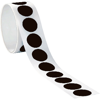 Markierungspunkt, blanko, schwarz, Folie, selbstklebend, Ø 37mm, 100/Rolle-Beschreibung lesen