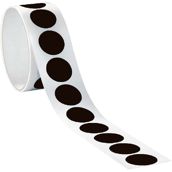Markierungspunkt, blanko, schwarz, Folie, selbstklebend, Ø 37mm, 100/Rolle-Beschreibung lesen