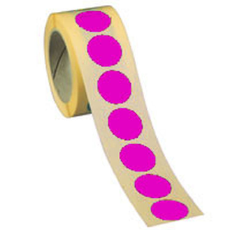 Markierungspunkt, blanko, pink, Haftpapier, ablösbar, Ø 38mm, 500/Rolle-Beschreibung lesen