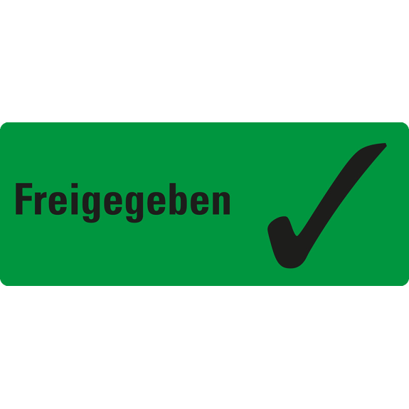 Organisationsetikett Freigegeben, Pikto, grün, Haftpapier, ablösbar, 50x20mm, 500/Rolle Organisationsetikett Freigegeben, Pikto, grün, Haftpapier, ablösbar, 50x20mm, 500/Rolle-Beschreibung lesen