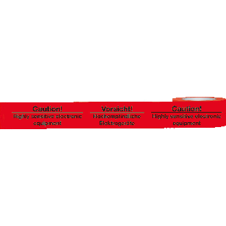 Warnband Hochempfindl.Elektogeräte, rot/schwarz, Polypropylen, 50mmx66m, 6 Rollen/VE-Beschreibung lesen