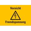 Kombi-Warnschild Vorsicht Fremdspannung, Kunststoff, 200x120mm