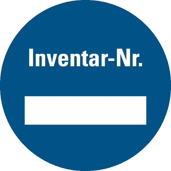 Inventaretiketten Inventar-Nr., blau, Dokumentenfolie, Ø 30mm, 90/VE Inventaretiketten Inventar-Nr., blau, Dokumentenfolie, Ø 30mm, 90/VE-Beschreibung lesen